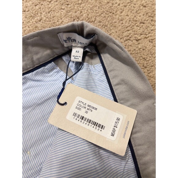 Peter Millar Crown Chino Golf Pants Size 32 Grey Pockets Cotton Blend $175 NWT - Picture 5 of 8